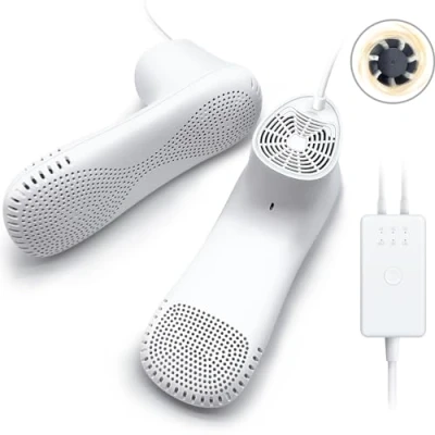 Abbildung von Schuhtrockner Elektrisch Stiefeltrockner Schuhwärmer Stiefelwärmer Ozone Deodorizer mit Timer Funktion Erwachsene Fußförmiges Design Kein Rauschen Starker Draht EU Stecker