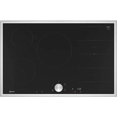 Abbildung von NEFF T68STV4L0 Induktionskochfeld N90, autarkes Glaskeramik Kochfeld 80 cm breit, Twist Pad, Flex Induction, Home Connect, Smart Hood Automatic, aufliegend, Schwarz