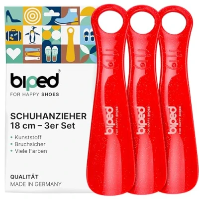 Abbildung von biped 3er Set Schuhanzieher Kunststoff 18 cm Schuhlöffel deutsche Herstellung z1570(rot)