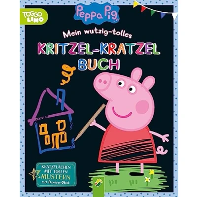 Abbildung von Peppa Pig Mein wutzig tolles Kritzel Kratzel Buch: Kratzflächen Mit tollen Mustern. Bambus Stick. Für Kinder ab 3 Jahren