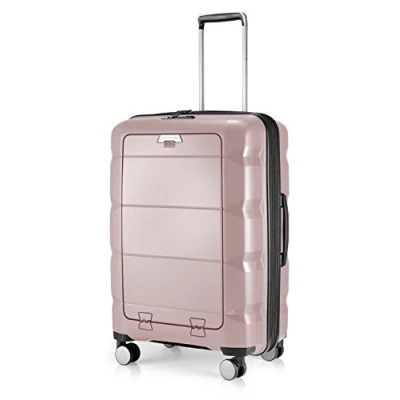 Abbildung von HAUPTSTADTKOFFER Britz Handgepäck mit Laptopfach Hartschalen Koffer Trolley Rollkoffer Reisekoffer Erweiterbar, TSA, 4 Rollen, 55 cm, 34 Liter, Champagner