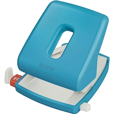 Abbildung von Leitz Locher, Für 30 Blatt, Anschlagschiene mit Formatangaben, Ergonomisches Design, Sanftes blau, Cosy Serie, 50040061