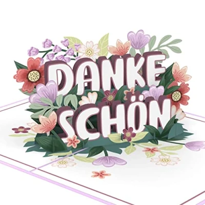 Abbildung von papercrush® Pop Up Karte Dankeschön 3D Dankeskarte mit Blumen zum Danke sagen (Verabschiedung von Kollegen, Geschenk für Lehrerin, Erzieherin, Hebamme &amp; Postbote), Vielen Dank alles
