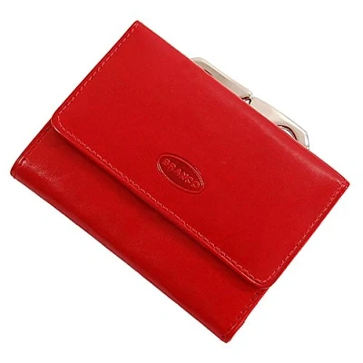 Abbildung von GoBago Bügelbörse Damen Leder Portemonnaie Geldbeutel Knipser 10,5 x 7,5 cm (Rot)
