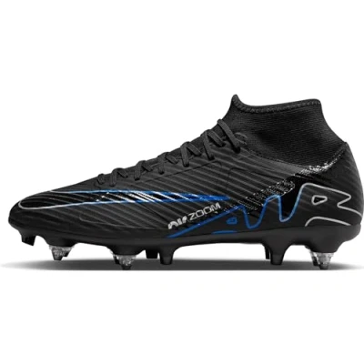 Abbildung von Nike Herren Zoom Superfly 9 Acad Sg Pro Ac Fußballschuh, Schwarz Blau Black Chrome Hyper Royal, 36 EU