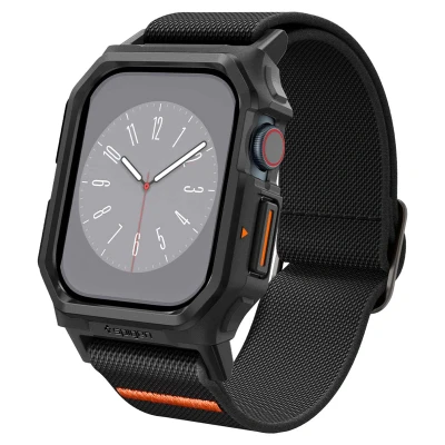 Abbildung von Spigen Lite Fit Pro Hülle mit Armband Kompatibel Apple Watch 10 42mm (2024) Matt Schwarz