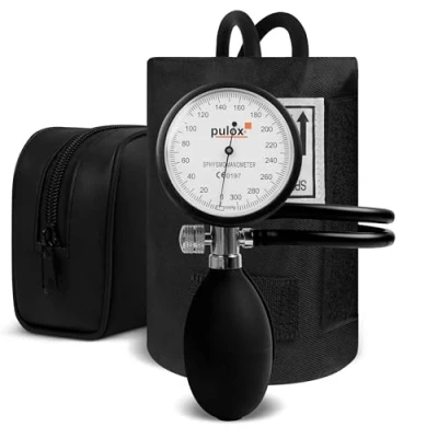 Abbildung von Pulox Manuelles Blutdruckmessgerät Aneroid Sphygmomanometer zur Messung des arteriellen Drucks am Oberarm