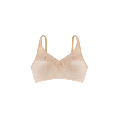 Abbildung von Dorina Damen Minimising Spitze BH ohne bügel, Ungefütterter Minimizer mit extra Breiten Trägern, Teagan, Beige, 75E