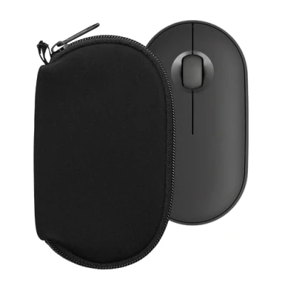 Abbildung von kwmobile Hülle kompatibel mit Logitech Pebble Mouse 2 M350s / M350 Neopren für PC Schutzhülle Computer Maus Tasche Schwarz