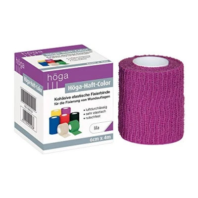 Abbildung von Höga Pharm Haft Color lila 6 cm x 4 m gedehnt, kohäsive (selbsthaftende) elastische Fixierbinde, 2er Pack (2 1 Stück)