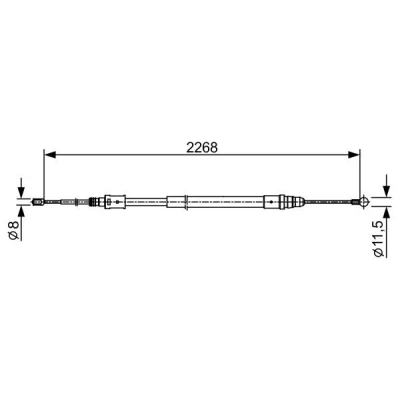 Abbildung von BOSCH 1 987 482 409 Handbremsseil 2268 CITROËN: C5 II Estate