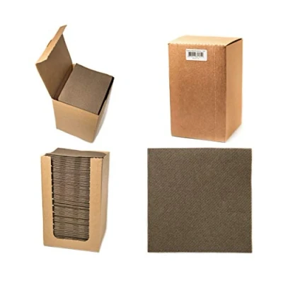 Abbildung von Alvotex CHIC Airlaid 100 Coctailservietten, 1/4 Falten Stoffähnlich, Hochwertige Einwegserviette, Braun, 20x20 cm