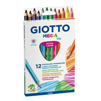 Abbildung von GIOTTO Mega Tri, Dickkern Buntstifte, 12er Kartonetui, farbig sortiert