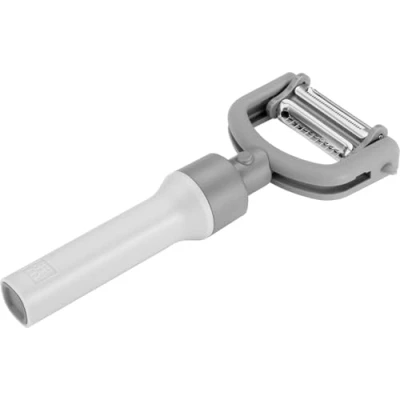 Abbildung von ZWILLING Z Cut 5 in 1 Sparschäler, Länge: 19 cm, Für Links und Rechtshänder geeignet, Rostfreier Edelstahl Kunststoff, Grau