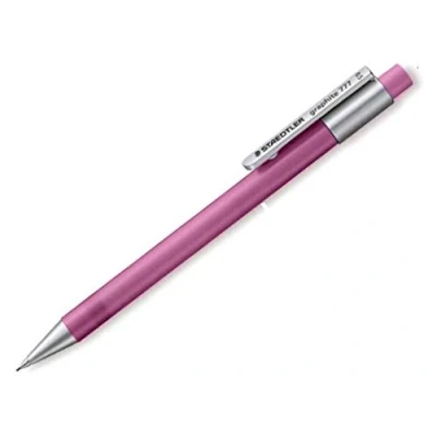 Abbildung von STAEDTLER 777 05 61 Druckbleistift graphite gefüllt mit B Minen, Minendurchmesser 0,5 mm, Schaftfarbe: magenta, 10 Stück im Kartonetui