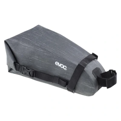 Abbildung von EVOC SEAT PACK WP 4, einfache Satteltasche (leichtes Fahrradzubehör, wasserfeste Bikebag, Fahrrad Tasche hinten, Maße: 12 x 30 11 cm, Gewicht: 220 g, Volumen: 4 l), Carbon Grey