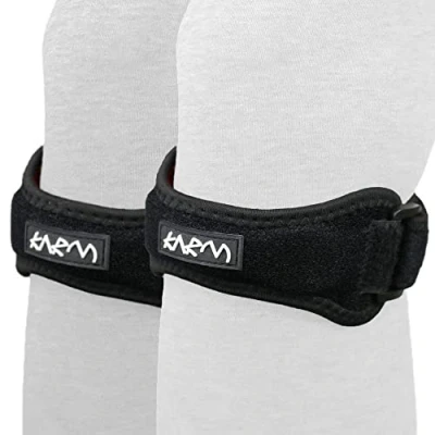 Abbildung von KARM Patella Kniebandage Unterstützung des Knies, beim Sport, bei Meniskusriss und Entzündungen der Sehne. Leichte Alternative zu Knieschienen (Normalgröße, EIN Band)