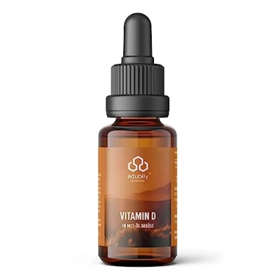 Abbildung von edubily nutrition® Vitamin D3 Tropfen ohne K 20 ml Cholecalciferol in MCT Öl Vegetarisch D trägt zu einer normalen Funktion des Immunsystems, der Knochen &amp; Muskeln bei (20 ml)
