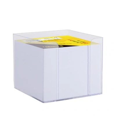 Abbildung von Idena 11184 Zettelbox, transparent, 9 x 8 cm, inkl. 700 Blatt Zettelblock, FSC Mix Papier in Weiß