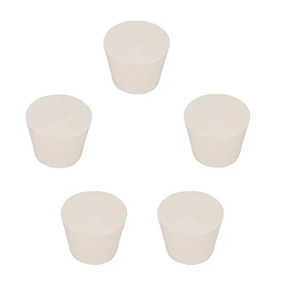 Abbildung von stonylab Vollgummi Stopper, 5 Stück 8# 32mm x 43mm 31mm Weiß Keilförmig Labor Dichtung Gummistopper