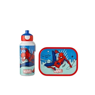 Abbildung von Mepal Lunch Set Campus für Kinder mit Pop up Trinkflasche &amp; Box die Schule oder unterwegs Spülmaschinenfest BPA frei 400 ml + 750 Spiderman