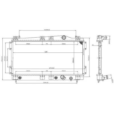 Abbildung von NRF 53955 Kühler, Motorkühlung Aluminium 628 295 16 Kühlrippen gelötet