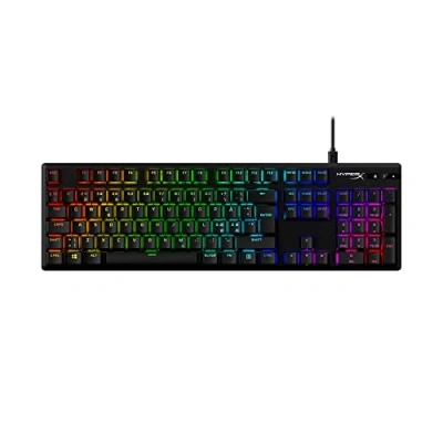 Abbildung von HyperX Alloy Origins PBT Mechanische Gaming Tastatur, Keycaps, Tastenkappen, RGB, Switches, Schalter, kompakt, tragbar, robustes Aluminiumgehäuse, verstellbare Füße