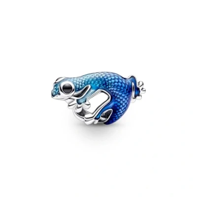 Abbildung von PANDORA Moments Metallic Blaues Gecko Charm aus Sterling Silber, Kompatibel Armbändern, 792701C01