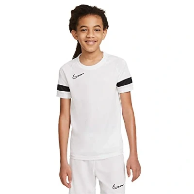 Abbildung von Nike Unisex Kinder Dri FIT Academy Fußball Kurzarmhemd, Weiss/Schwarz/Schwarz/Schwarz, S