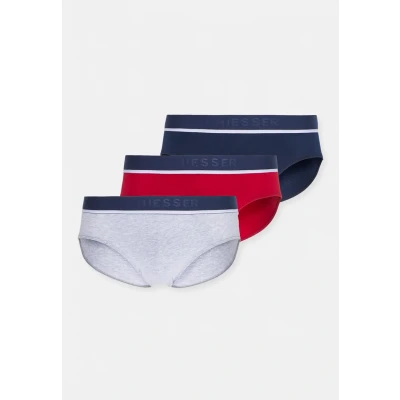 Abbildung von Schiesser 3PACK Slip, Herren, Größe: Medium, Dark blue/red/grey
