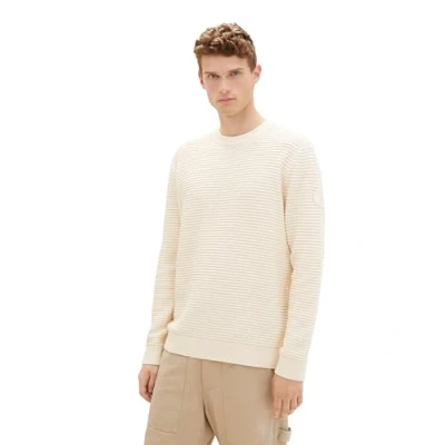 Abbildung von TOM TAILOR Herren Strickpullover mit Struktur aus Baumwolle, vintage beige, XL