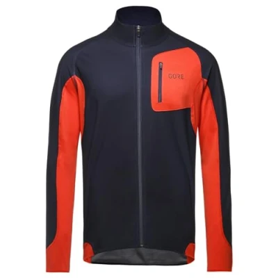 Abbildung von GORE WEAR Herren R3 Partial Windstopper Shirt, Orbit Blue/Fireball, M EU