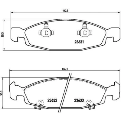 Abbildung von BREMBO P 37 005 Bremsbelagsatz mit akustischer Verschleißwarnung Kolbenclip ohne Zubehör JEEP: GRAND Cherokee 2, II