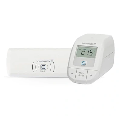 Abbildung von Homematic IP Smart Home Starter Set Heizen Basic, Digitale Steuerung für Heizung mit oder ohne App, Alexa, Google Assistant, einfache Installation, Thermostat, Heizungsthermostat, 160955A0