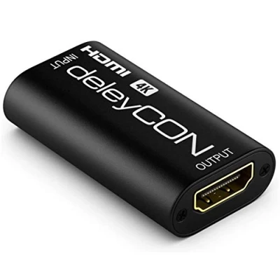 Abbildung von deleyCON 4K HDMI 2.0 Repeater Signal Verstärker Buchse UHD 2160p@60Hz Full HD 1080p@60Hz HDR HDCP 2.2 18Gbps 3D