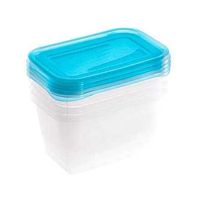 Abbildung von keeeper Frischhaltedosenset 4 teilig, x 750 ml, 15,5 10,5 8,5 cm, Fredo Fresh, Blau Transparent