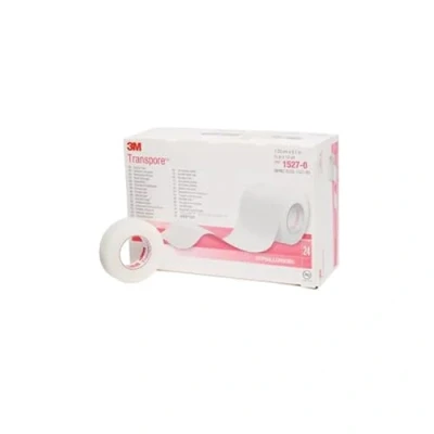 Abbildung von 3M Transpore REF 1527 0 Medizinisches Pflaster Rollenpflaster 1,25cm x 9,1m 24 Rollen pro Packung