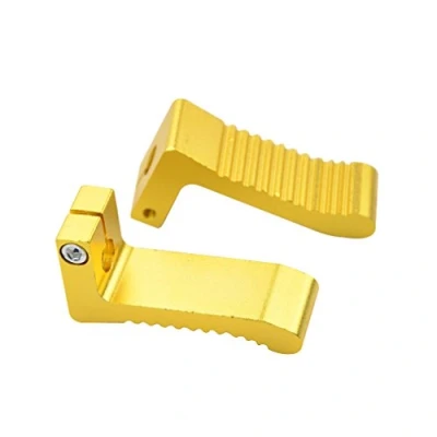 Abbildung von GOOFIT 2er Universal Klein Sozius Fußrasten Ersatz für 2 Takt 47cc Pocketbike Motorrad Golden