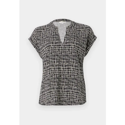 Abbildung von TOM TAILOR Damen 1046212 Bluse, 38117 Abstract Black Grid Design, 34