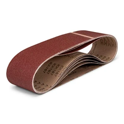 Abbildung von Profi Gewebe Schleifbänder │ 6er Set 100 x 915 mm je 1 Korn 60/80/100/120/180/400 für Bandschleifer Schleifpapier Schleifband