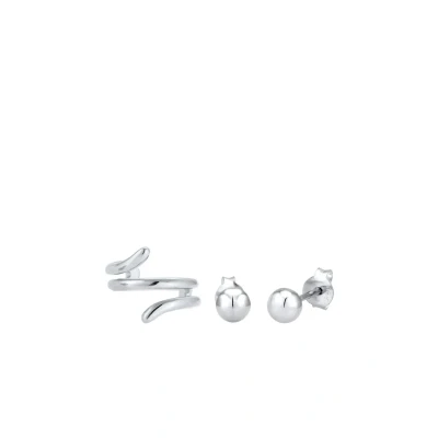 Abbildung von Elli SET Studs Earcuff Ohrringe silvercoloured, Damen, Größe: One Size, Silver coloured