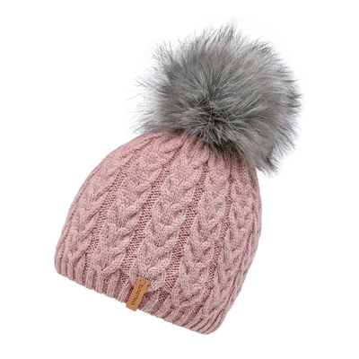 Abbildung von CHILLOUTS Bommelmütze mit Fleecefutter Wintermütze abnehmbaren Kunstfellbommel rosa Tabea