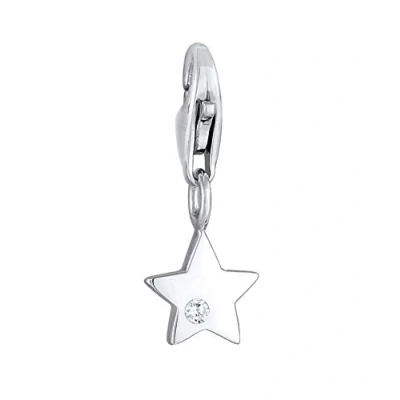 Abbildung von Charm Stern Astro Motiv Anhänger mit Karabiner für Bettelarmband Charmarmband aus 925 Sterling Silber vergoldet