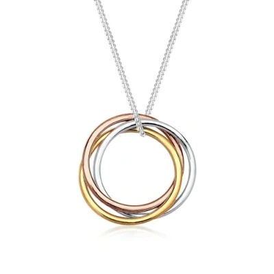 Abbildung von Elli Multiple Rings Halskette, Damen, Größe: 45, Rosé/gold/silber
