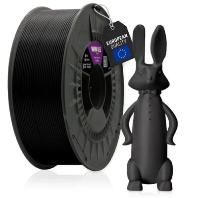 Abbildung von WINKLE PETG Filament/Filament für 3D Drucker, 2,85 mm, 1 kg, kompatibel mit den meisten Druckern, schwarz, Maßgenauigkeit, Spule kg