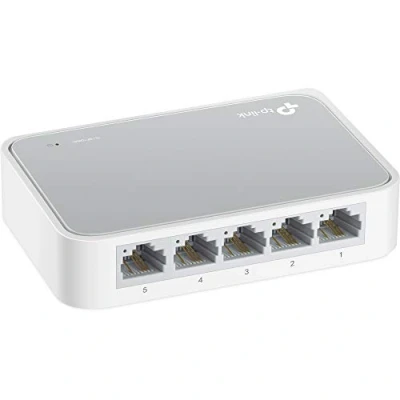 Abbildung von TP Link TL SF1005D 5 Port Fast Ethernet /Netzwerk /Lan Switch (10/100Mbit/s, automatische Geschwindigkeits und Duplexanpassung, Plug Play, Auto MDI/MDIX, lüfterlos) weiß