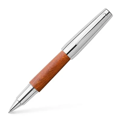 Abbildung von Faber Castell 148205 Tintenroller e motion Holz, braun, Strichstärke 0,5 mm, Mine schwarz, inkl. Geschenkverpackung