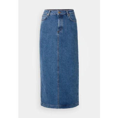 Abbildung von Marc O&#039;Polo Skirt HIGH Waist Regular FIT SLIT AT BACK Jeansrock, Damen, Größe: 27, Deep mid blue wash