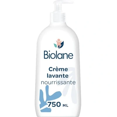 Abbildung von BIOLANE Pflegende Waschcreme Sanftes, seifenfreies Duschgel für Babys Körper und Haare Empfindliche Haut Pumpflasche 750 ml