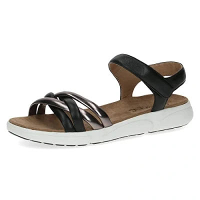 Abbildung von Caprice Damen 9 28601 20 Sandale Flach, Black Comb, 38 EU Schmal